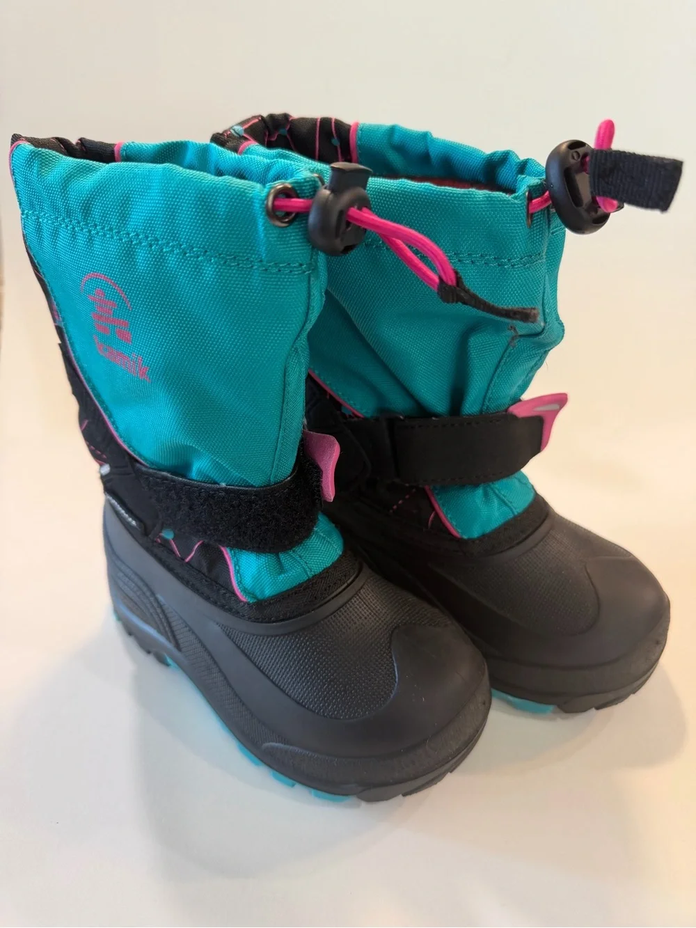 Kamik Toddler Girls Sz 9 Teal & Pink Waterproof Snow Boots New!